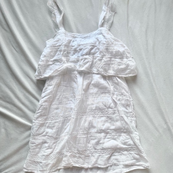 White ruffle tiered mini beachy dress - Picture 1 of 10